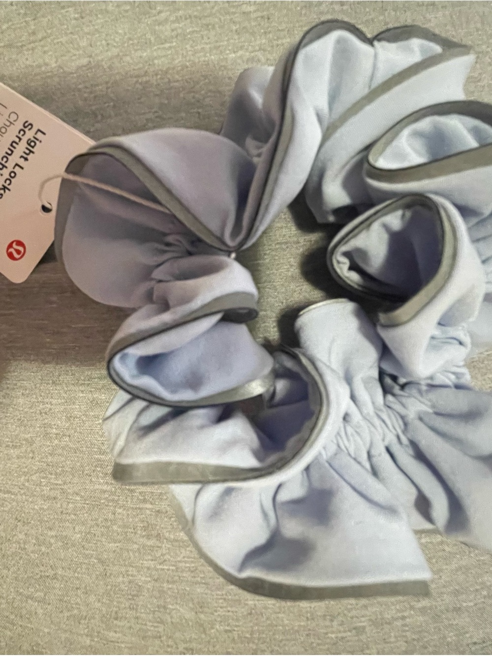 lululemon athletica Light-Lilac Scrunchie with Gray Edge